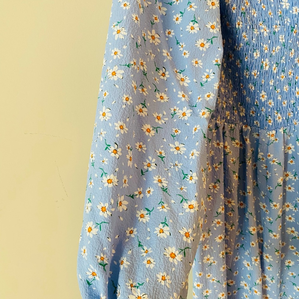 Mulvari Ditsy Floral Print Shirred Dress